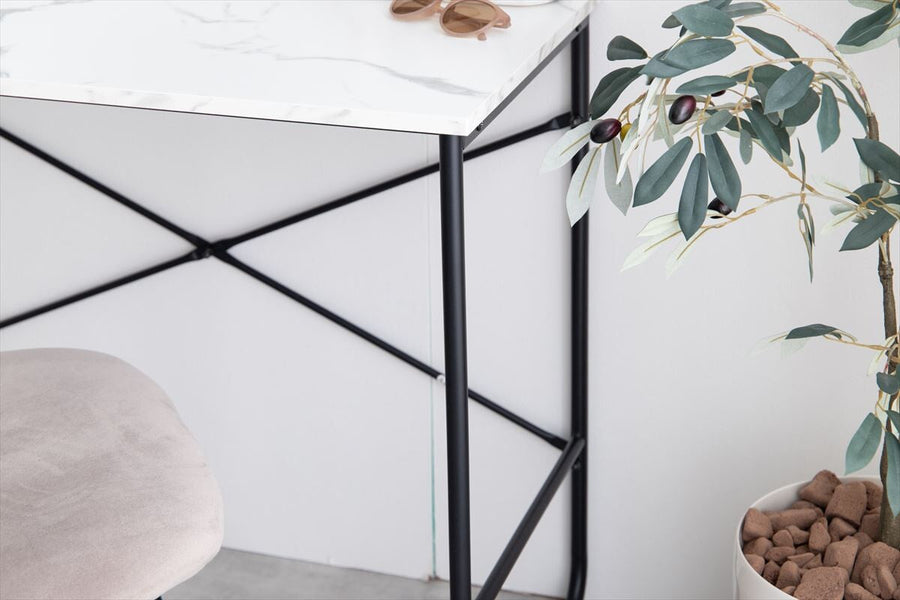 Marble pattern slim desk