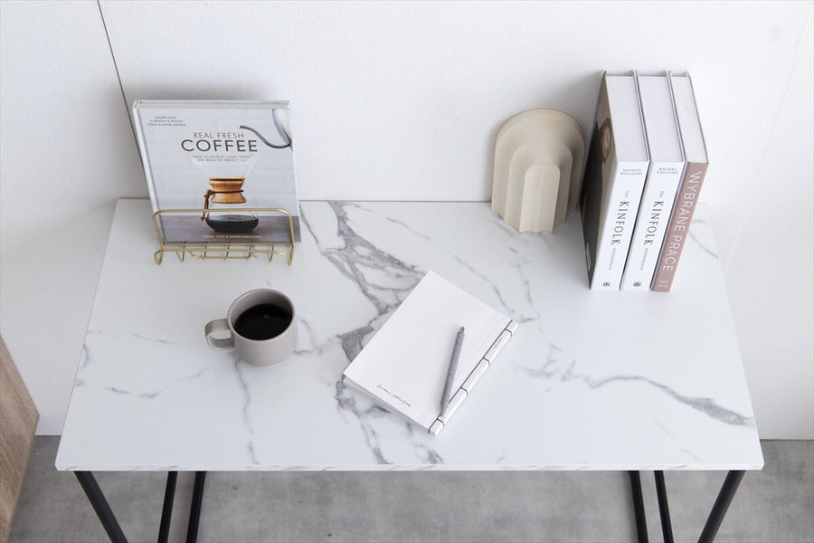 Marble pattern slim desk