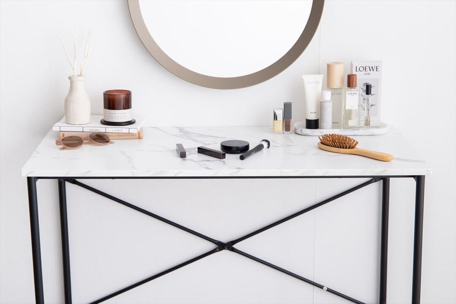 Marble pattern slim desk