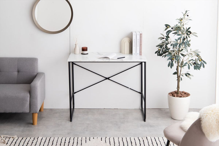 Marble pattern slim desk