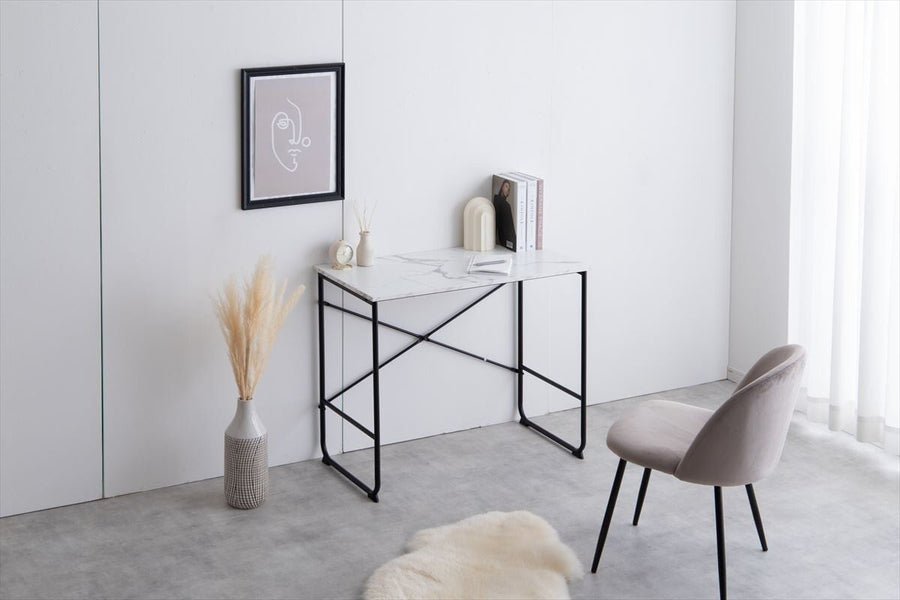 Marble pattern slim desk