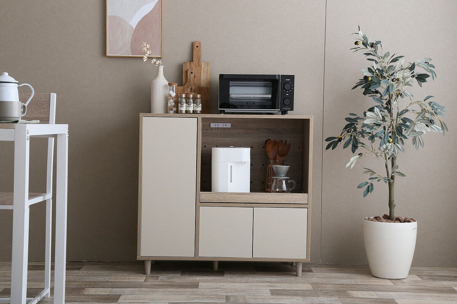 Two-tone wood grain range stand