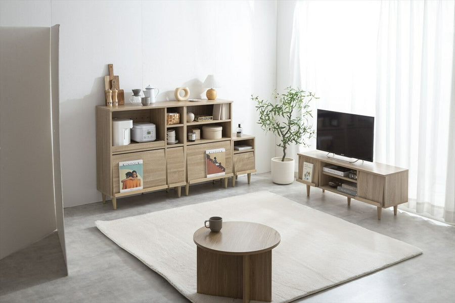 Nordic wooden flap door side cabinet