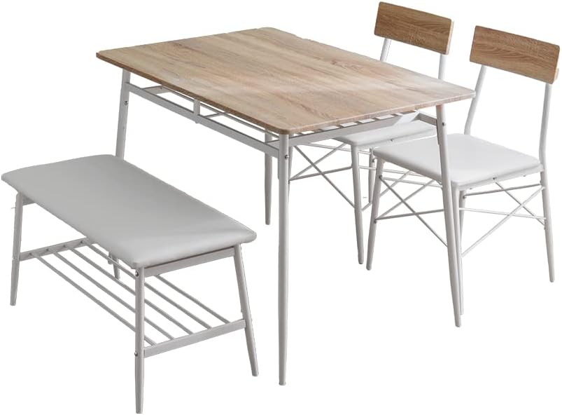 Scandinavian style dining table and chair set of 4