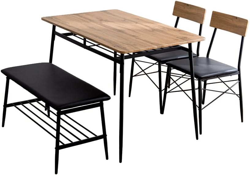 Scandinavian style dining table and chair set of 4