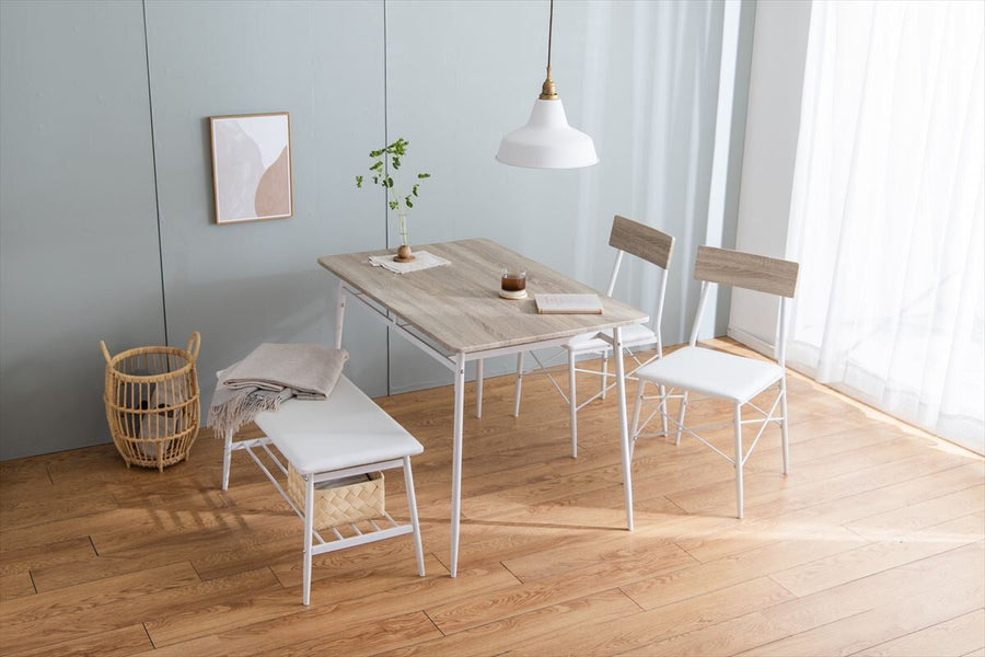 Scandinavian style dining table and chair set of 4