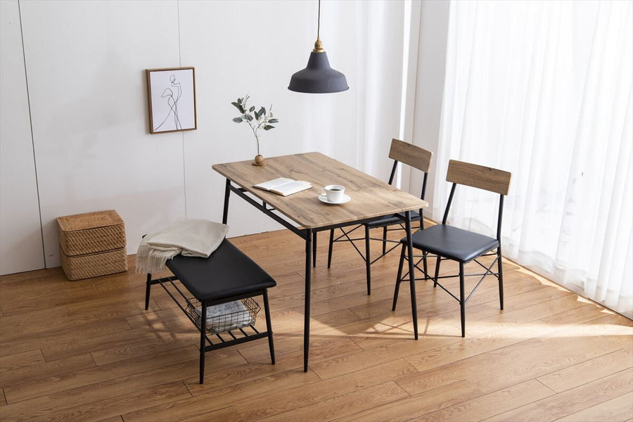 Scandinavian style dining table and chair set of 4