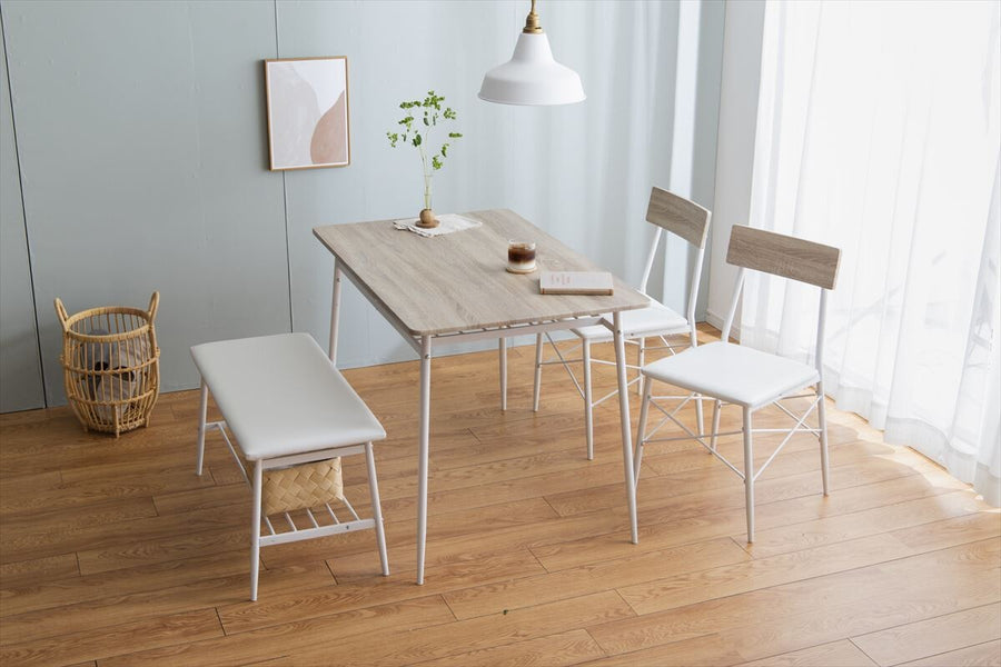 Scandinavian style dining table and chair set of 4