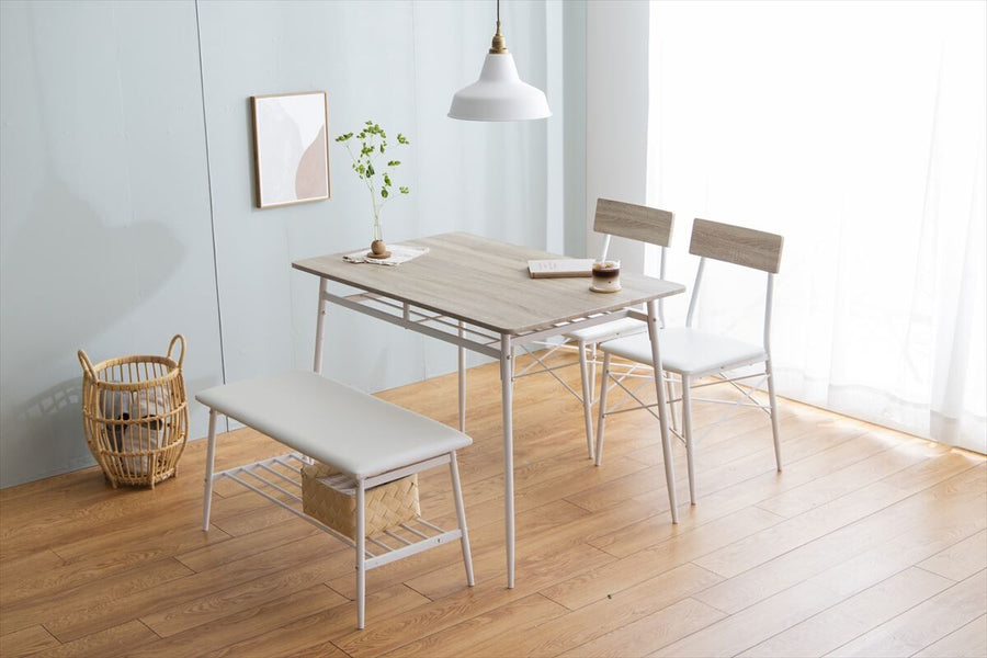 Scandinavian style dining table and chair set of 4