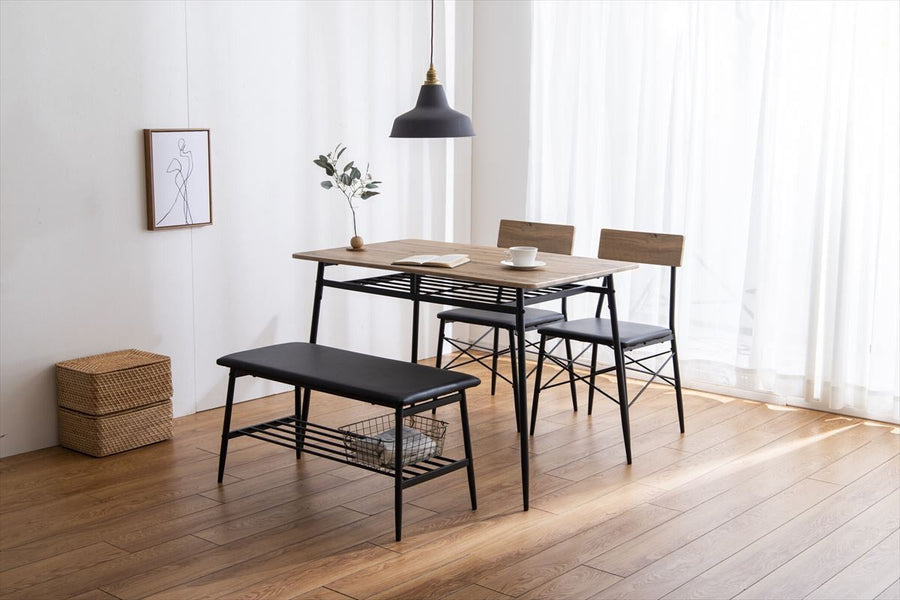 Scandinavian style dining table and chair set of 4