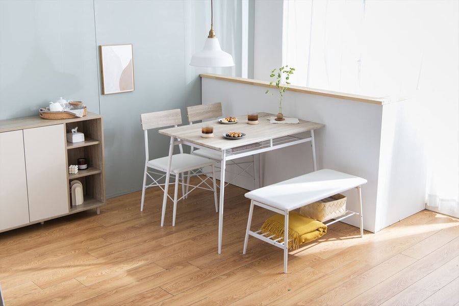 Scandinavian style dining table and chair set of 4