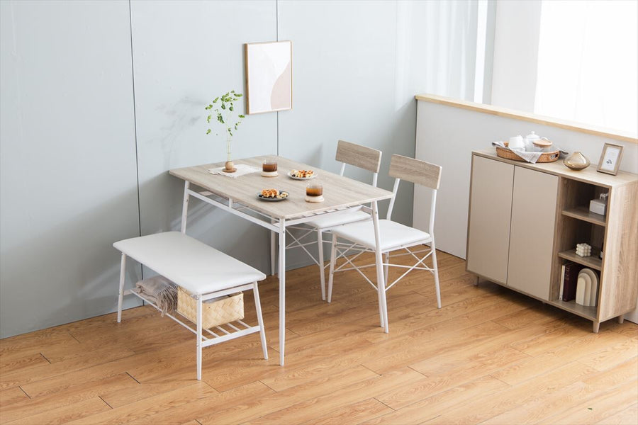 Scandinavian style dining table and chair set of 4
