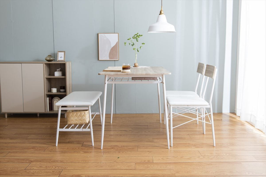Scandinavian style dining table and chair set of 4