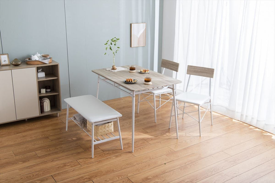 Scandinavian style dining table and chair set of 4