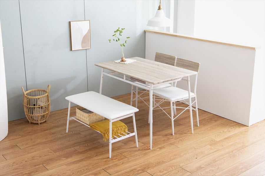 Scandinavian style dining table and chair set of 4