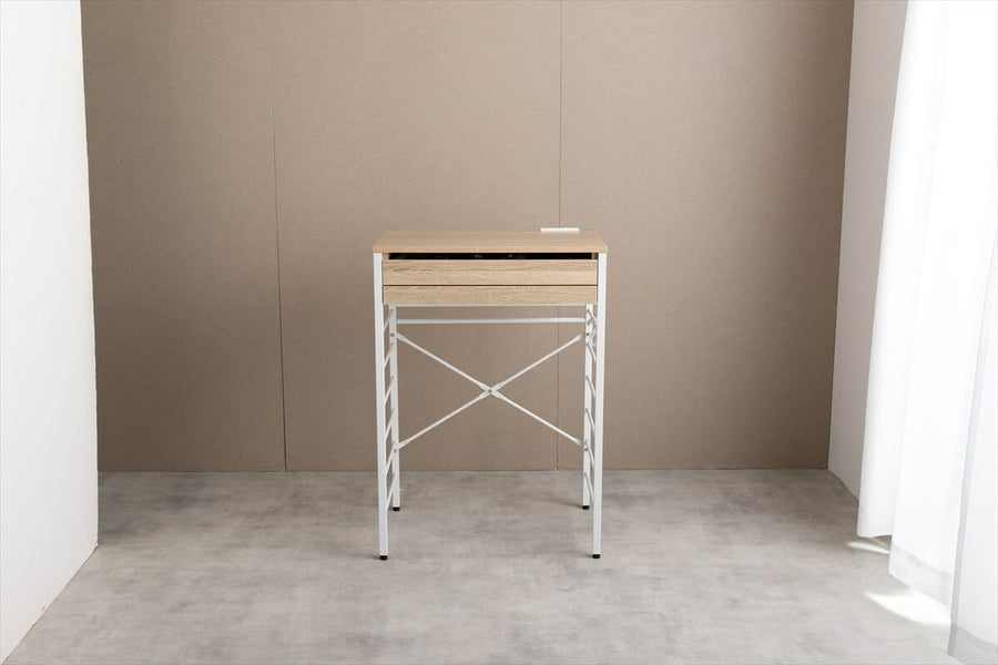 Scandinavian style 60cm wide low-type trash can with power outlet and top rack