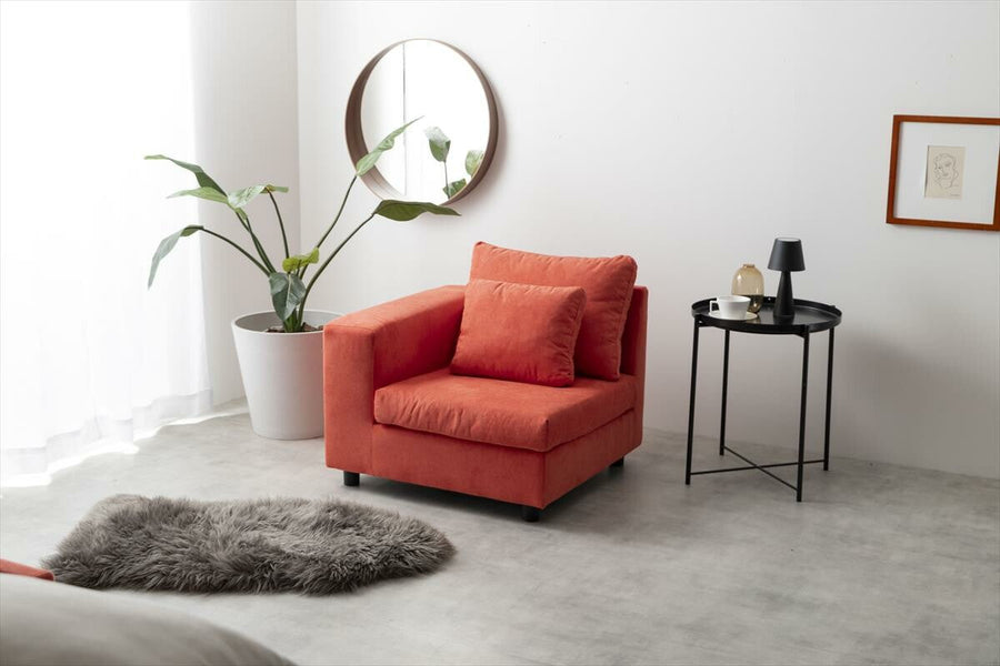 Scandinavian 3-seater couch set of 4 (2 corner sofas, 1-seater sofa, ottoman)