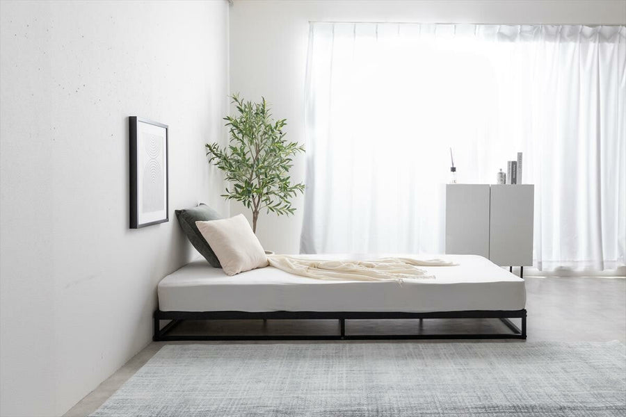 Simple modern pipe slat semi-double bed