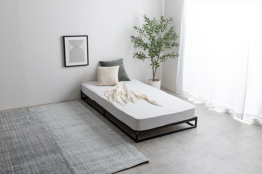 Simple modern pipe slat semi-double bed