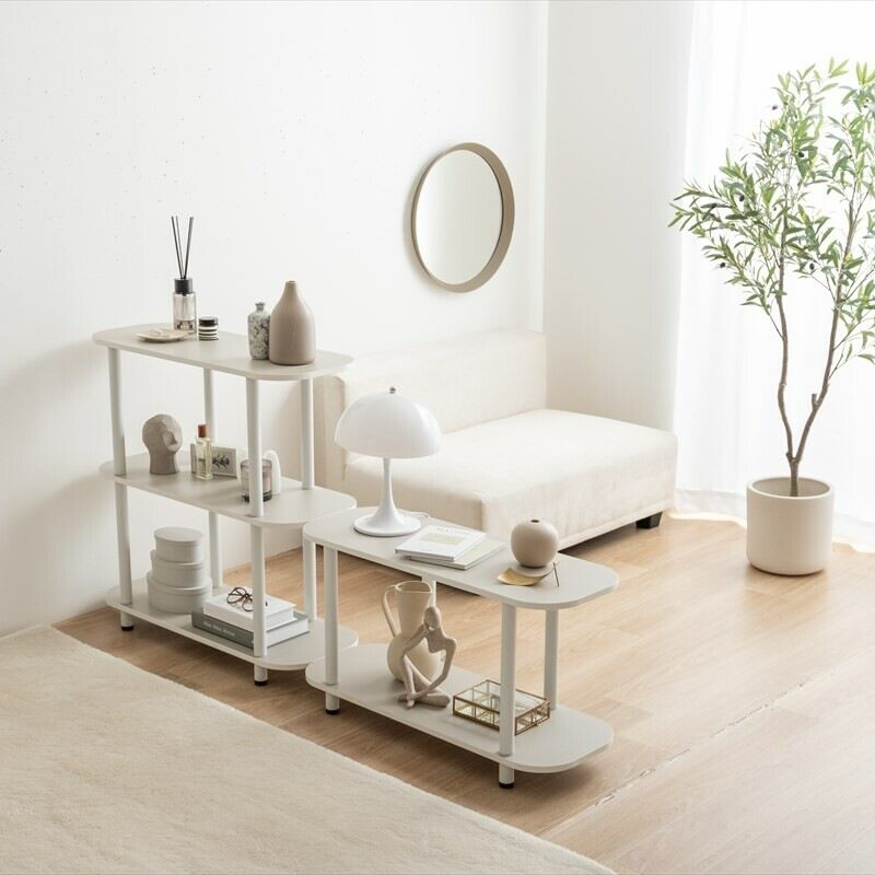 Korean interior style wooden board 3-tier rack