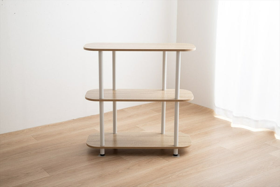Korean interior style wooden board 3-tier rack