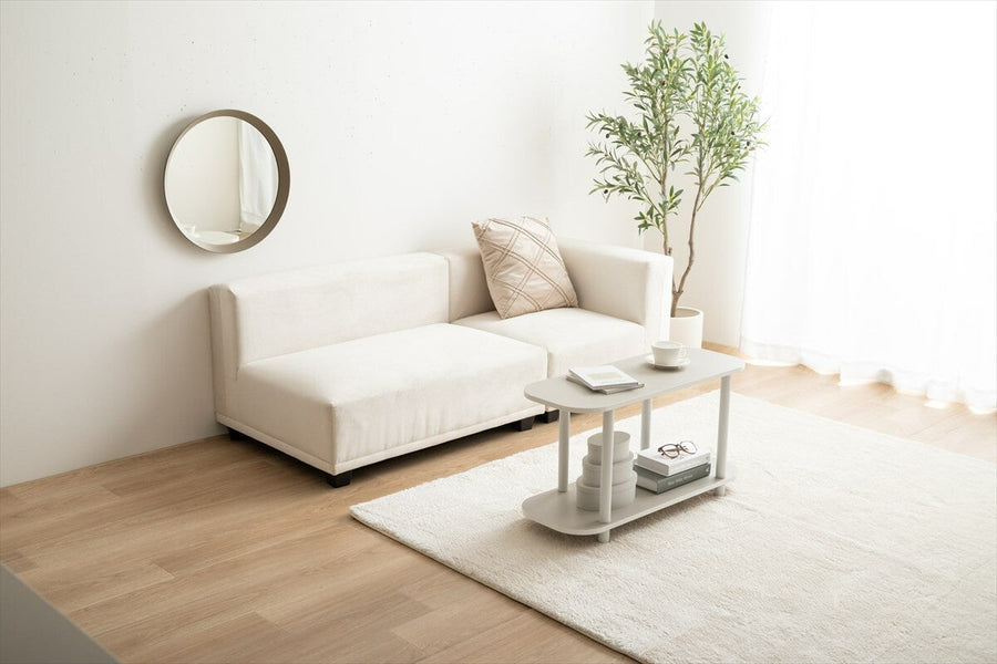 Korean interior style wooden board two-tier rack