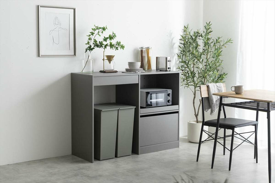 Scandinavian modern wooden trash can rack