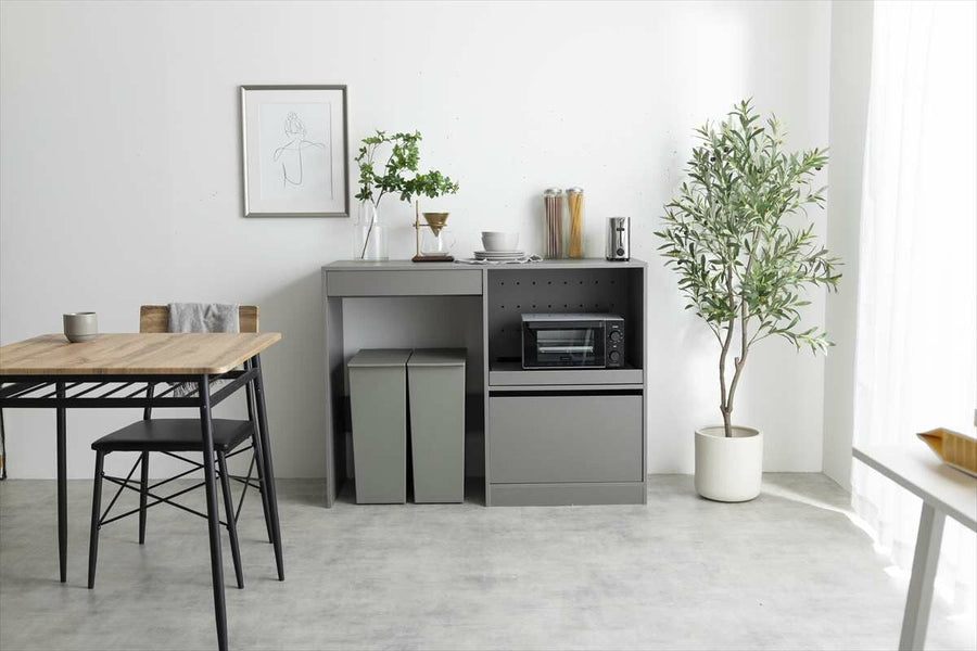 Scandinavian modern wooden trash can rack