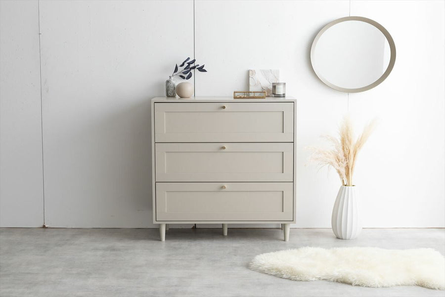 Frame design wooden 80cm wide 3-drawer chest