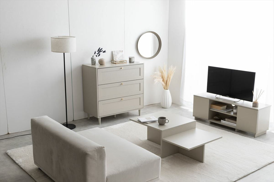 Frame design wooden 80cm wide 3-drawer chest
