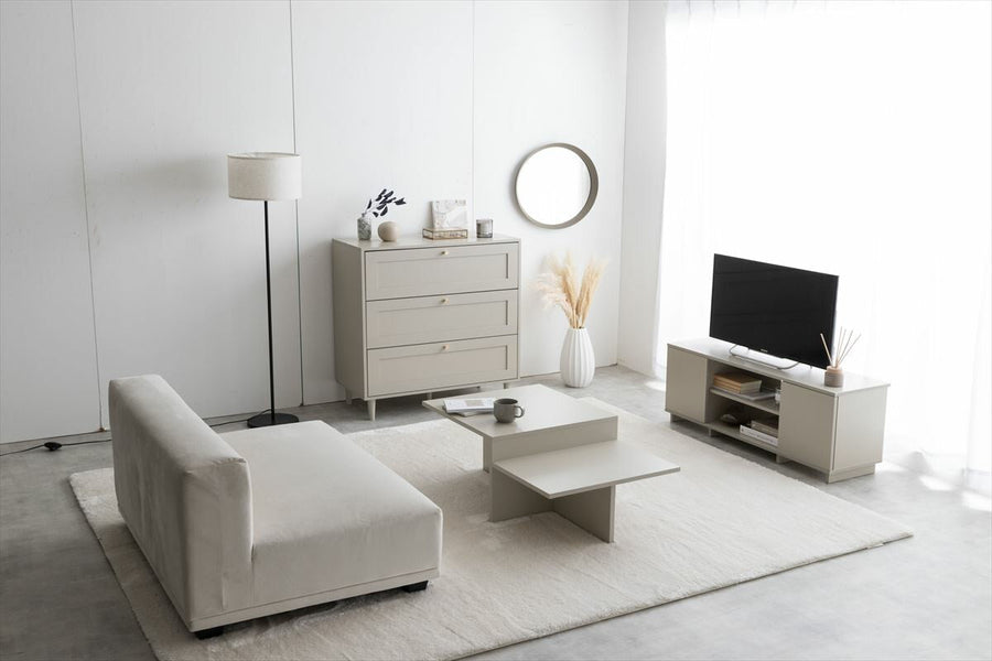 Frame design wooden 80cm wide 3-drawer chest