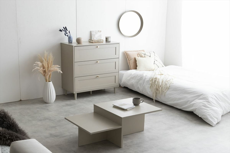 Frame design wooden 80cm wide 3-drawer chest