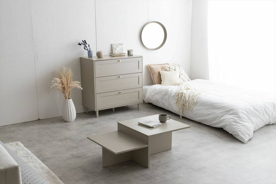 Frame design wooden 80cm wide 3-drawer chest