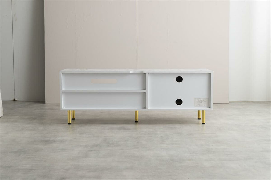 Modern marble TV cabinet with drawers