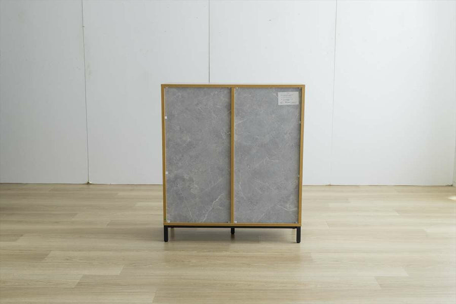 Vintage style wooden bookcase with drawers