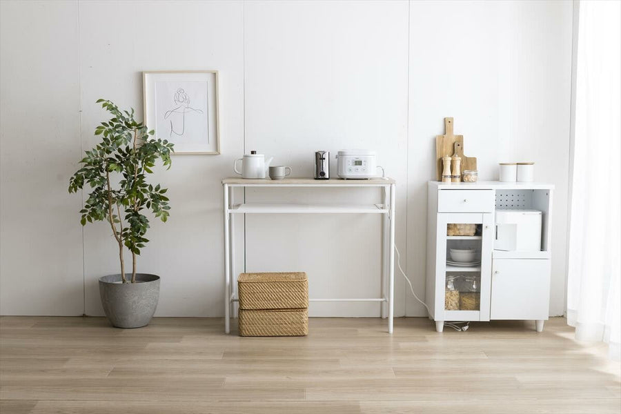 Modern woodgrain counter table 3-piece set (table + 2 stools)