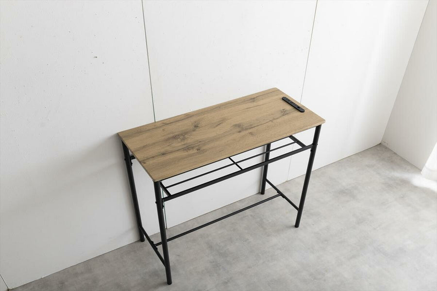 Modern woodgrain counter table 3-piece set (table + 2 stools)