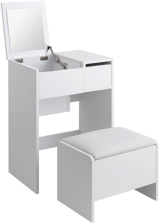 Scandinavian simple compact dresser with stool