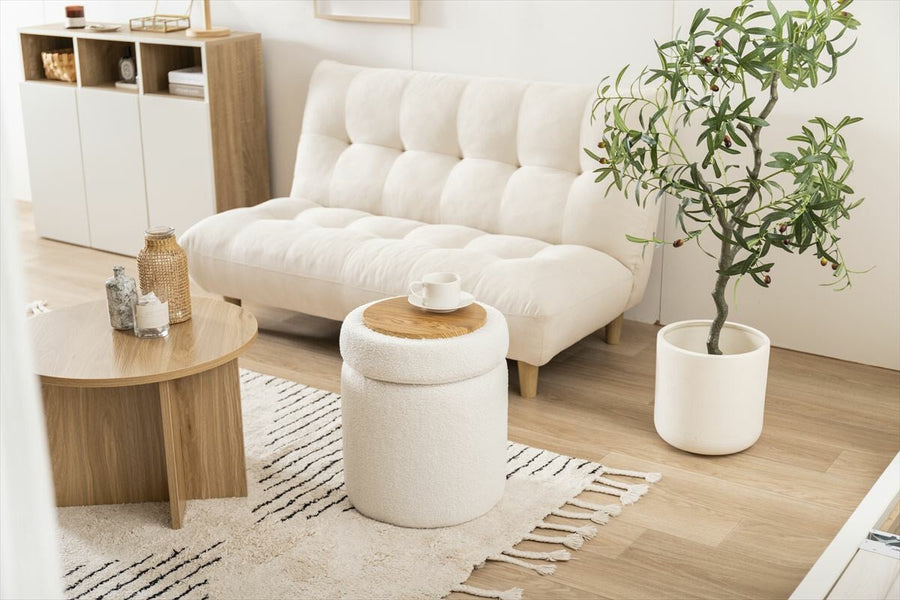 Fluffy design 4-way stool with storage