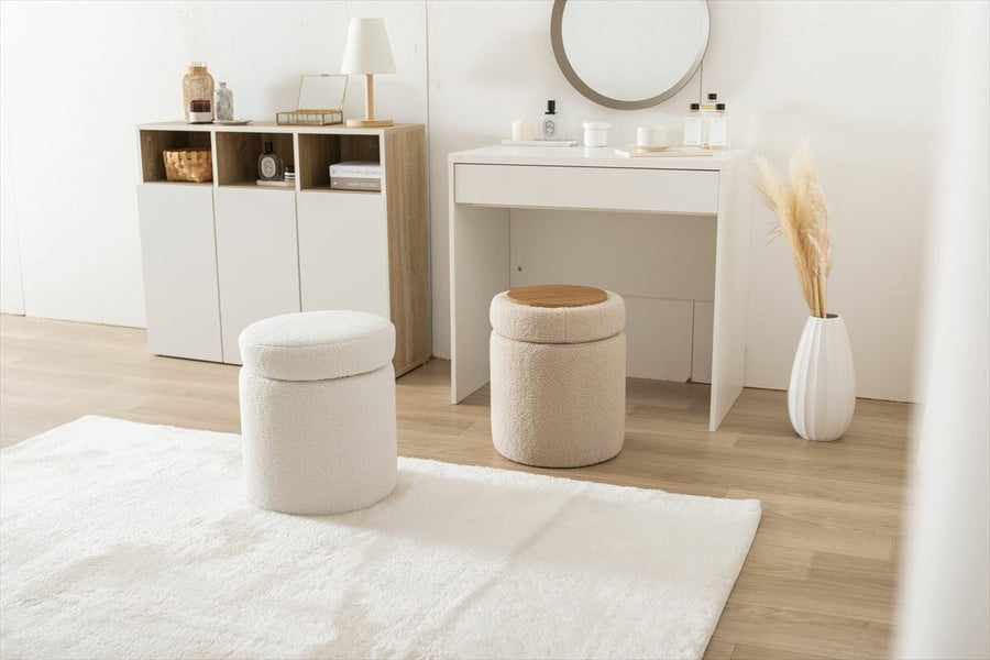 Fluffy design 4-way stool with storage