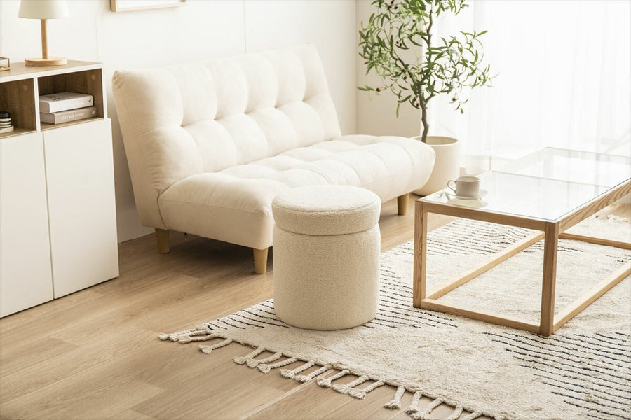 Fluffy design 4-way stool with storage