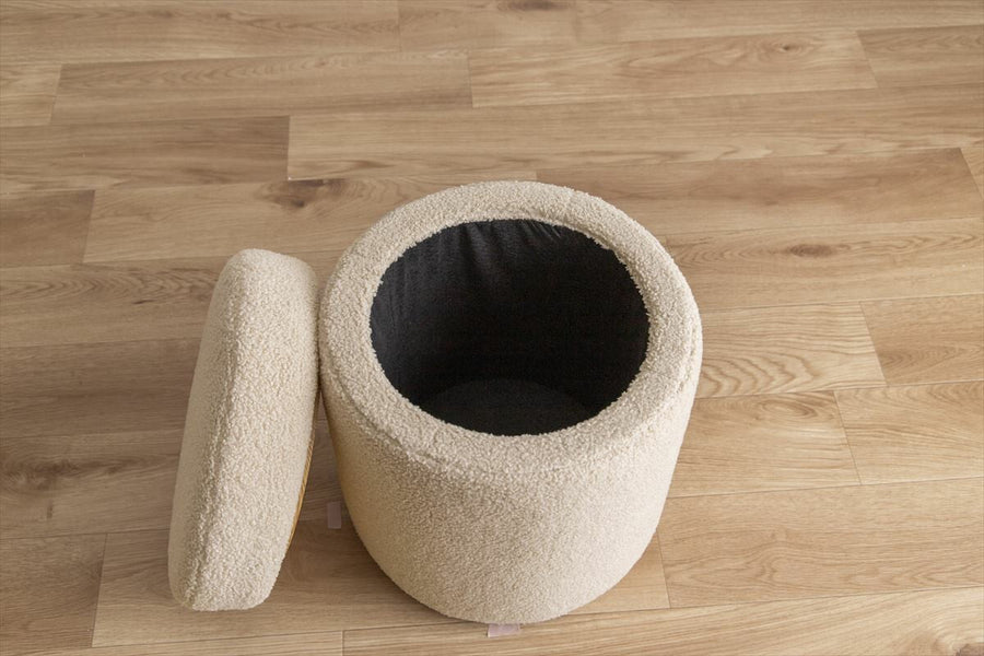 Fluffy design 4-way stool with storage