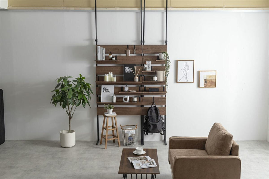 Nordic modern shelf board / S-shaped hooks included 80cm wide tension wall rack