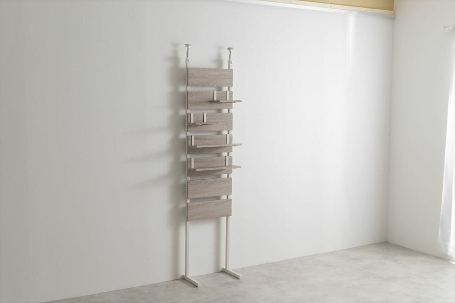 Nordic modern shelf board, S-shaped hooks, 40cm wide tension wall rack