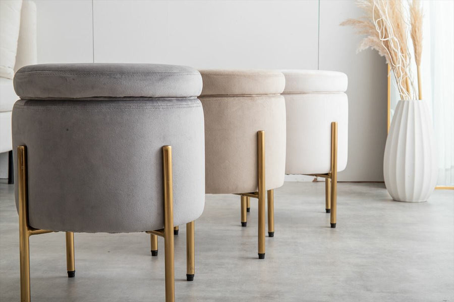 Elegant design 3-way stool with storage