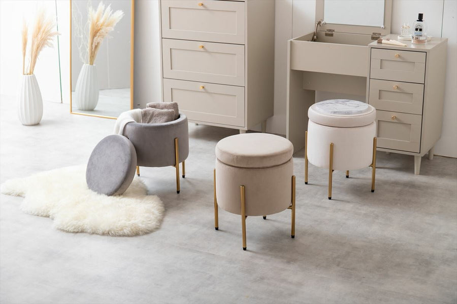 Elegant design 3-way stool with storage