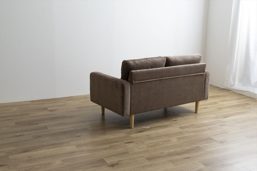 Nordic natural wood frame low type 2-seater corduroy sofa