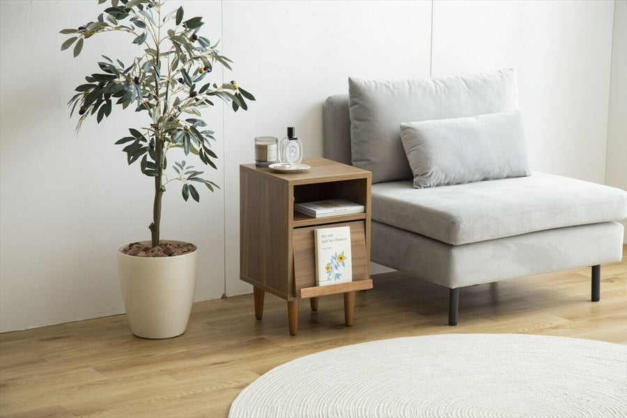 Nordic wooden flap door side cabinet