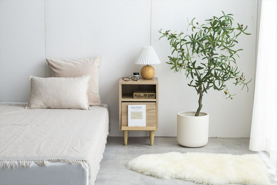 Nordic wooden flap door side cabinet