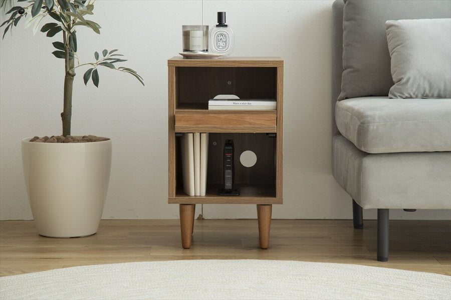 Nordic wooden flap door side cabinet